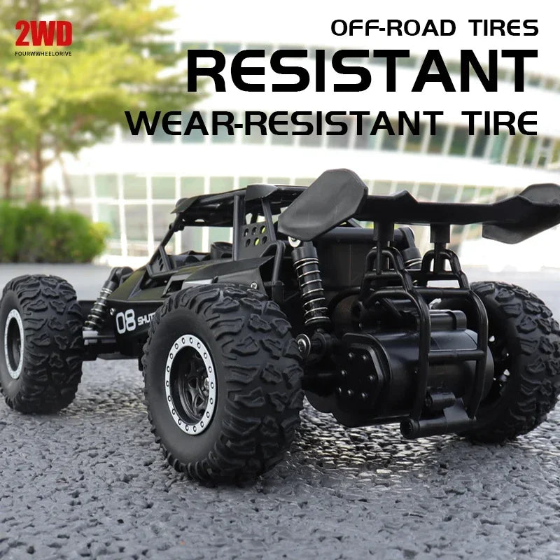 Carro RC 2.4Gh com Luzes LED 2WD, Alta Velocidade, Off-road, Controle Remoto, Escalada, Carros para Atividades ao Ar Livre, Drift, Brinquedos Infantis, Presentes para Meninos
