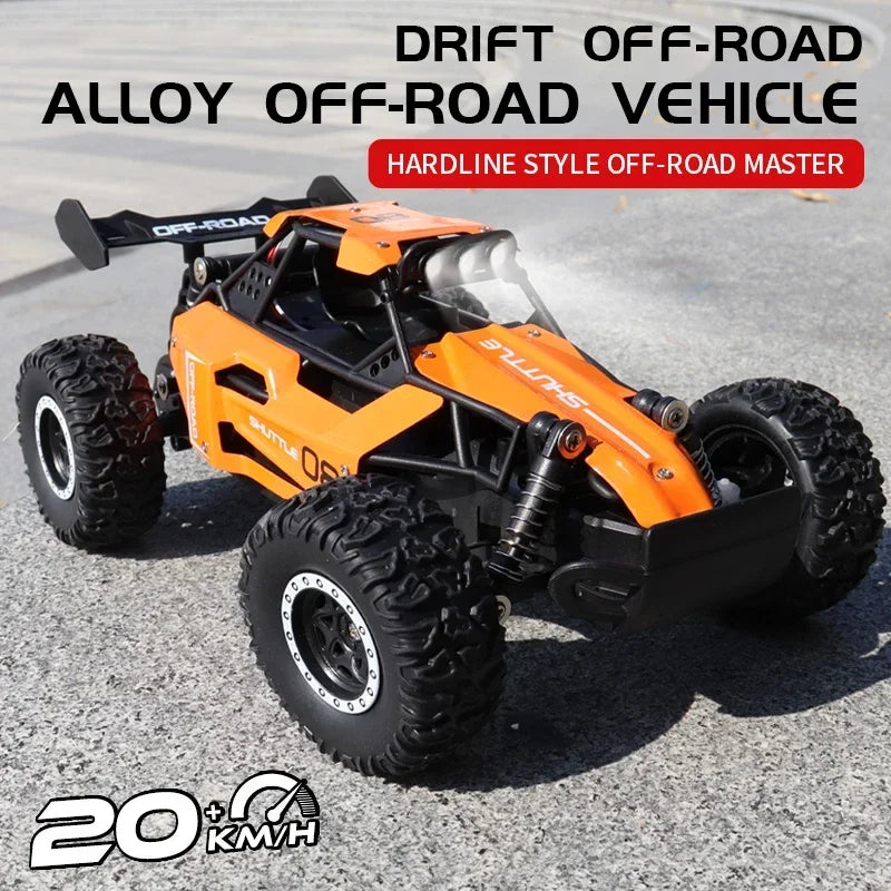 Carro RC 2.4Gh com Luzes LED 2WD, Alta Velocidade, Off-road, Controle Remoto, Escalada, Carros para Atividades ao Ar Livre, Drift, Brinquedos Infantis, Presentes para Meninos