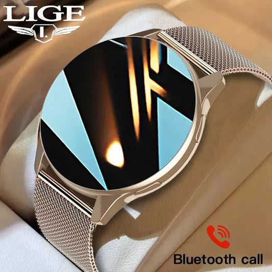 Relógio inteligente LIGE masculino e feminino com monitoramento de frequência cardíaca e pressão arterial, chamada Bluetooth, relógio inteligente masculino com IP67 à prova d'água
