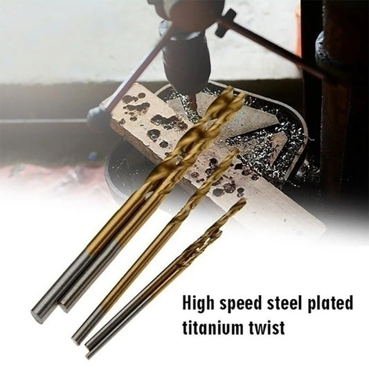 Conjunto de brocas HSS de aço rápido com revestimento de titânio, 100/50 peças, ferramentas elétricas de alta qualidade, 1/1,5/2/2,5/3 mm