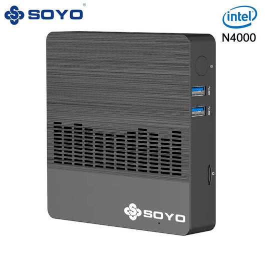 Mini PC SOYO M2: 6 GB de RAM potente, EMMC de 64 GB, Intel N4000, Windows 11 - Compacto e ideal para casa, negócios e jogos
